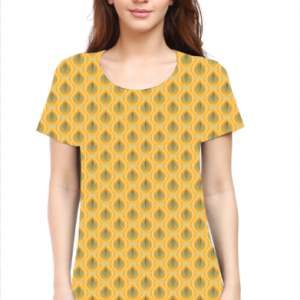 Women Printed T-Shirt – Yellow